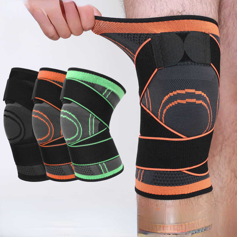 Sports Kneepad Men Pressurized Elastic Knee Pads Support Fitness Gear Basketball Volleyball Brace Protector