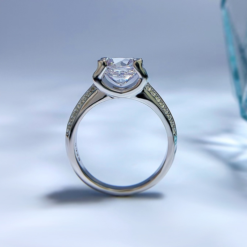 Bague en diamant de laboratoire classique de 8mm, bague de mariage en argent sterling 100% véritable 925 pour femmes et hommes, bijoux de fiançailles, cadeau