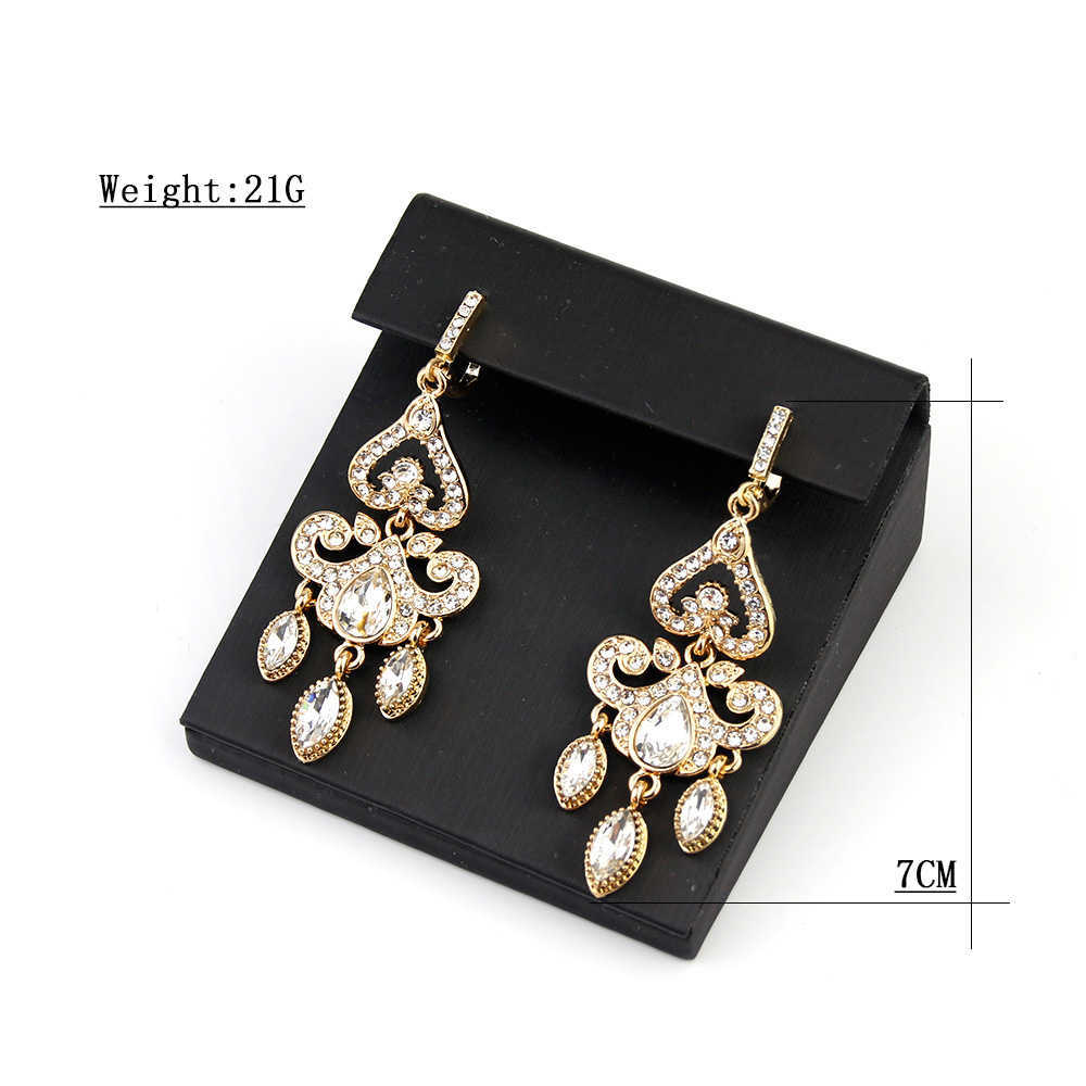 Charm Sunspicems 18k Guldfärg Arab Drop Earring för kvinnor Vattenkristall Marocko Algeriet Flower Wedding Earring Jewelry Bride Gift G230225