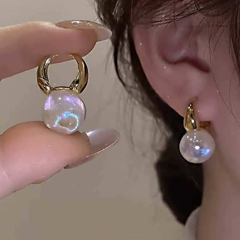 Charme mode coréenne mignon perle boucles d'oreilles pour les femmes de luxe couleur or U forme balancent boucles d'oreilles de mariage déclaration bijoux de mode G230225