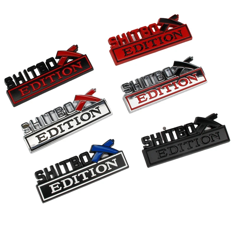 Party Dekoration SHITBOX EDITION Auto Aufkleber Für Auto Lkw 3D Abzeichen Emblem Aufkleber Auto Zubehör 8x3,1 cm Großhandel