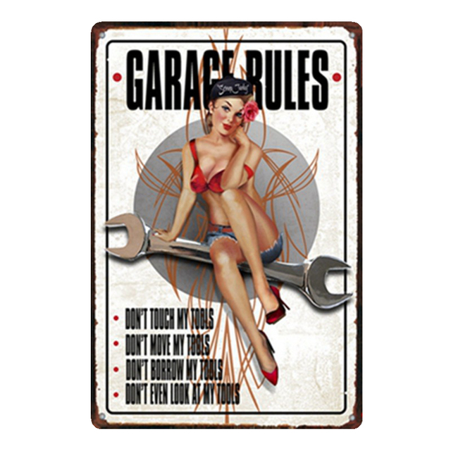 Sexy Girls Metal Tin Sign Print Plaques Posters Bikini Beauty Tin Sign Plaques Man Cave Decor Pub Bar Sign Fashion Art Metal Pin Up Picture Home Decor Taille 30X20CM w01