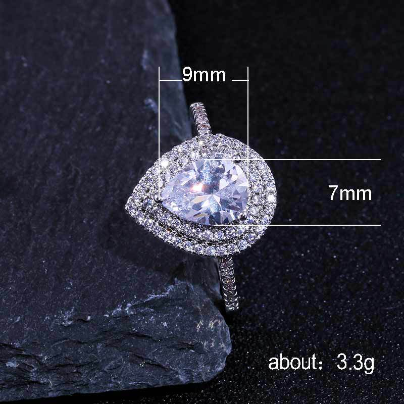 Womens Diamond Ring Fashion Water Drop Big Diamond Ring Jewelry Wedding Engagement Ring For Women
