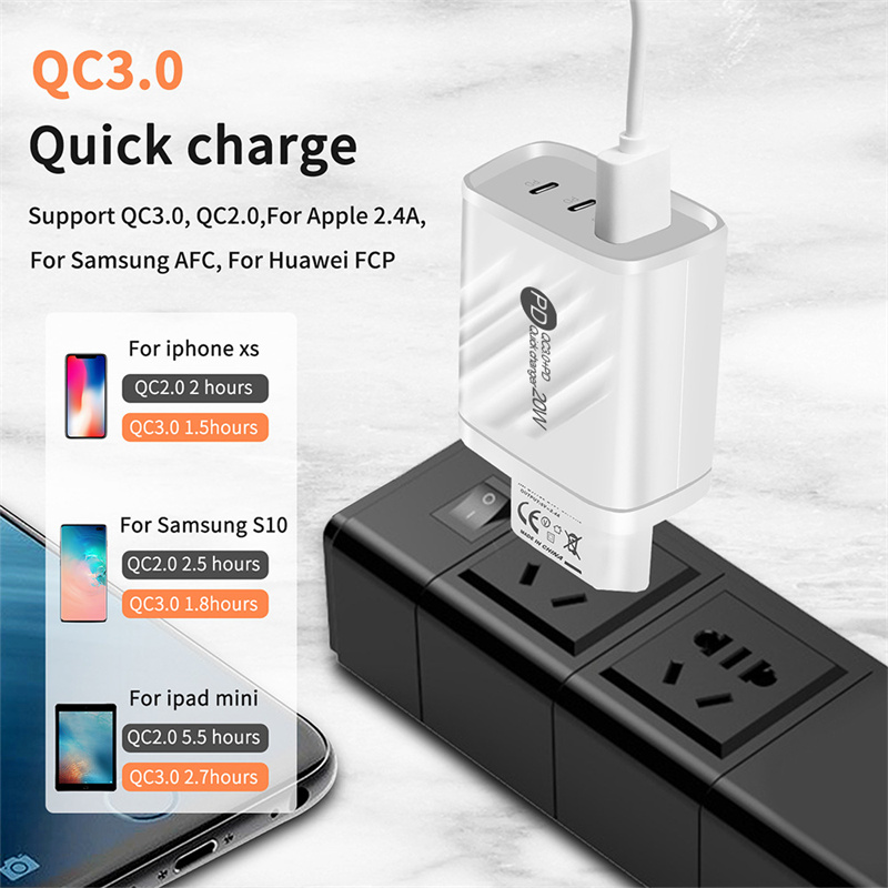 PD 20W شحن سريع USB C شاحن لـ Xiaomi 12 Pro Charger Phone QC 3.0 محول الهواتف المحمولة DHL FedEx