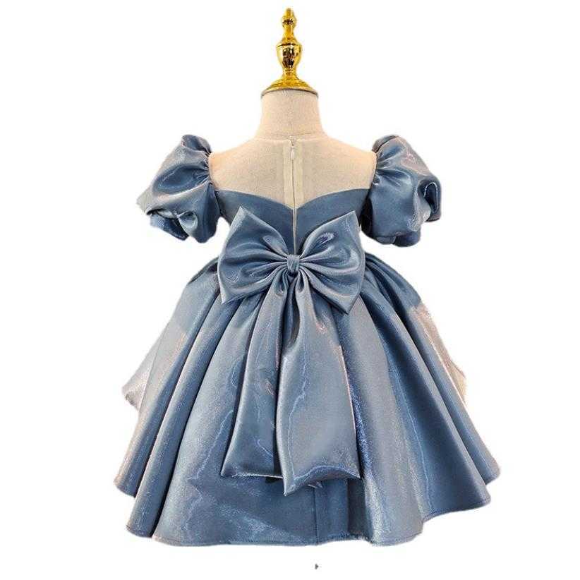 Robes de fille bébé espagnol Lolita princesse robe de bal arc manches bouffantes conception mariage fête d'anniversaire robes de baptême pour les filles Pâques A1590 W0224