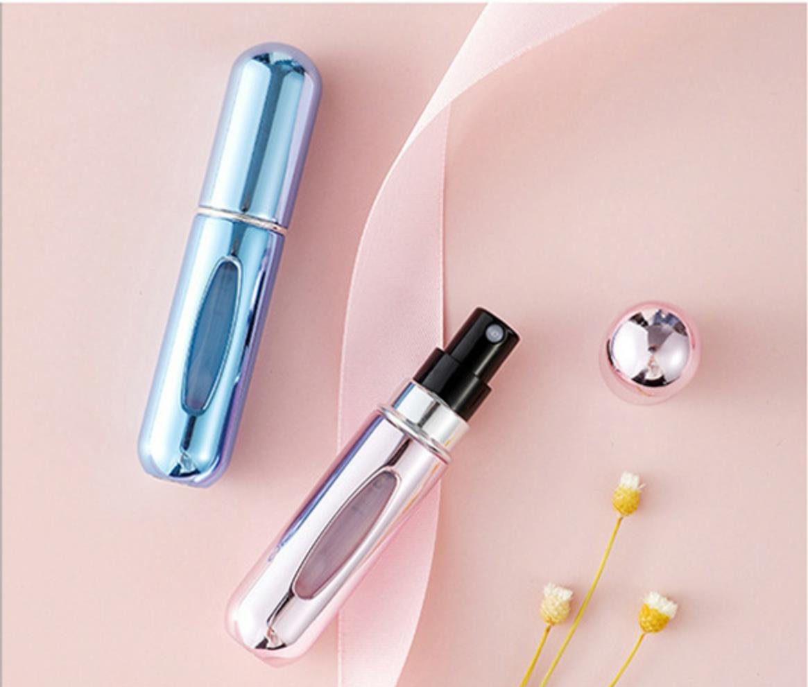 Unisex Parfümler 5ml Parfüm Şişe Makyaj Sprey Kendinden Pompa Şarj Edilebilir Alüminyum Mini Parfum Şişeleme Hızlı Teslimat