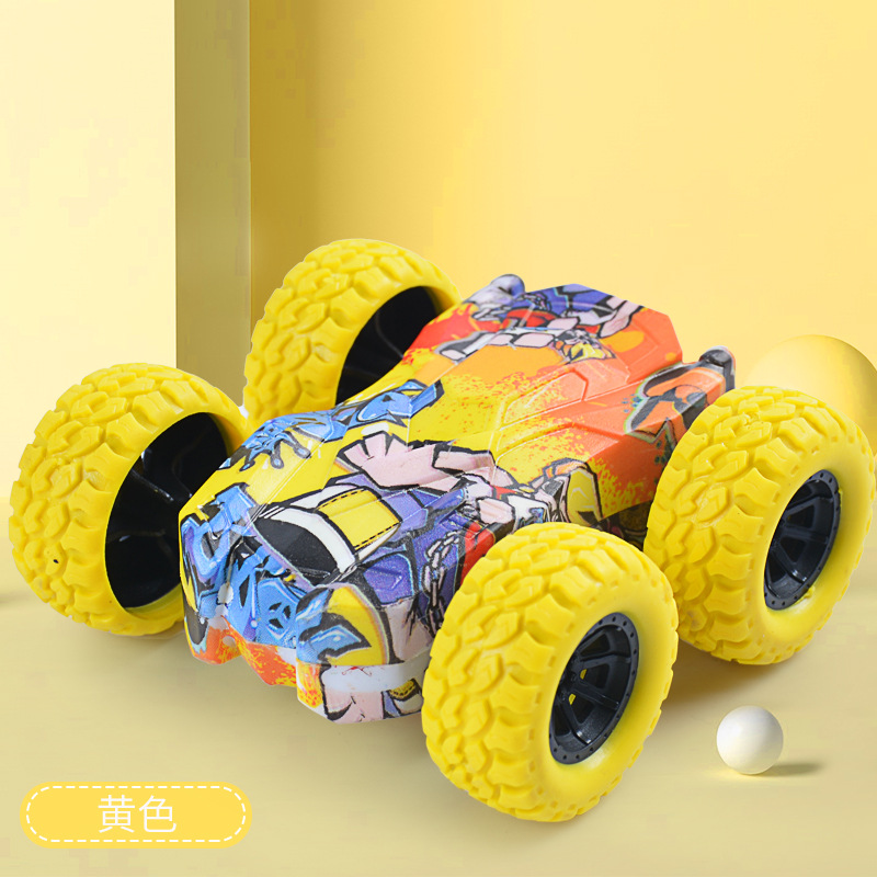 Leksaksbil för barn 360 Tumbling Fun Dubbelsidig Bil Tröghet Säkerhet Krocksäker Anti-fall Barn splittringssäker Modell Rolig Dubbel sida