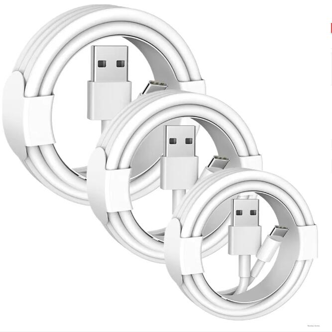 Hoge snelheid USB-kabel snelle oplader 1m 3ft 2m 6ft Hoge snelheidstype C Kabels Micro USB-C-kabelgegevens Synchronisatie Laadlijn voor Samsung S6 S7 Edge S8 S9 S10 HTC LG USB Telefoon Draad