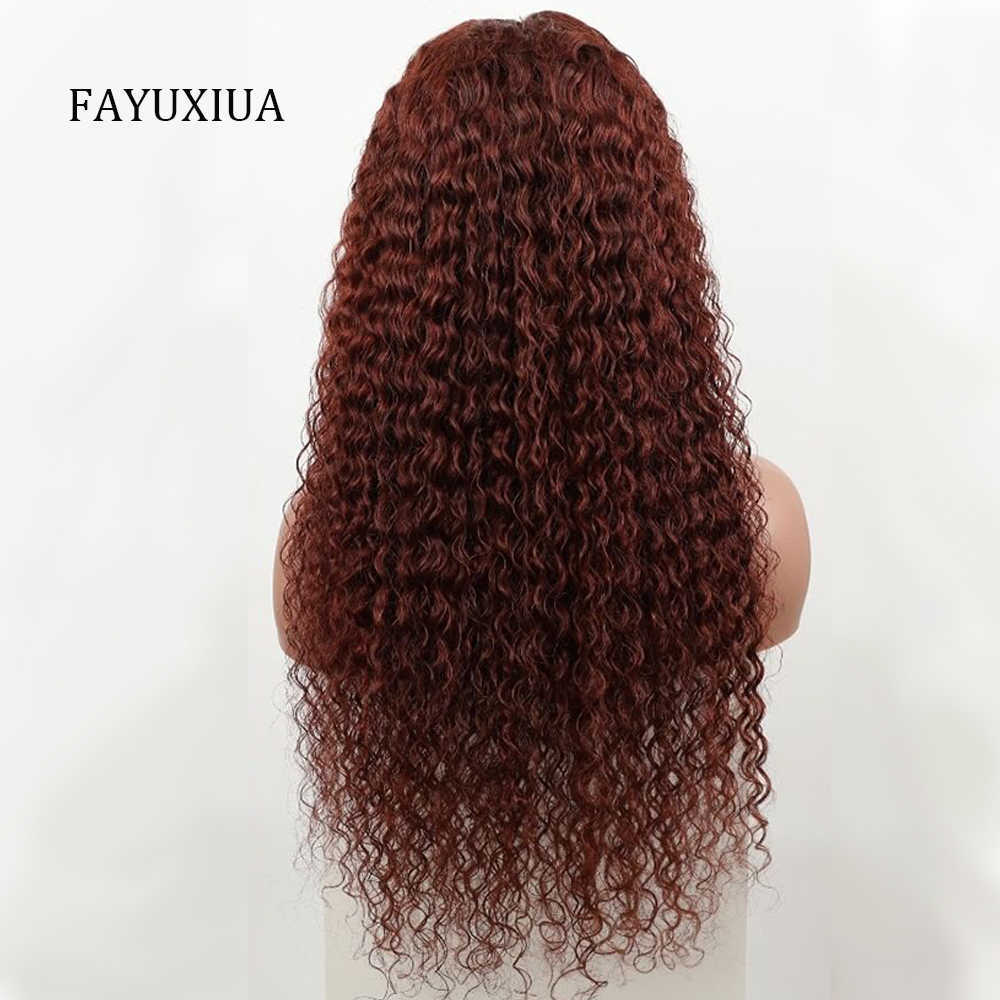 Synthetische pruiken afro kinky krullende pruik voor zwarte vrouwen kanten vooraan pruiken cosplay synthetische natuurlijke rode ombre gluueless hightemperatuur 230227