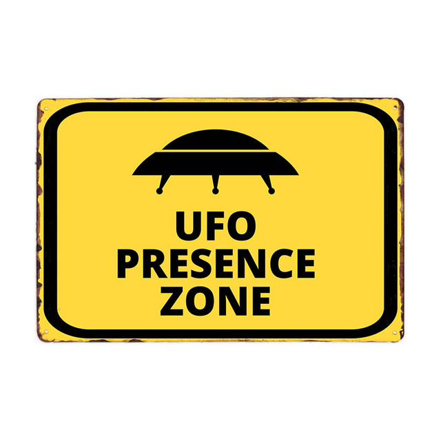 Retro Area 51 Kunstmalerei Blechschild Metall Post UFO Vintage Plaketten Dekorative Wandplatten Retro Café Bar Metallblechschild personalisierte Dekoration Größe 30 x 20 cm w02