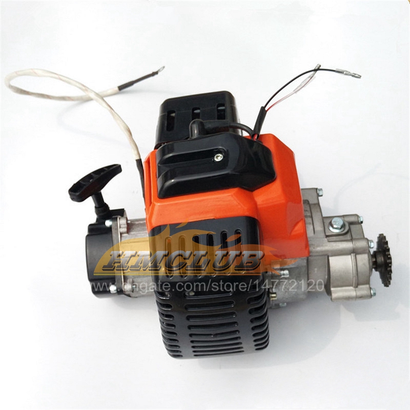 1E44-5 49cc Engine With Gearbox For 2 Stroke Mini Dirt bike Pocket Bike Mini Atv Parts MFD16