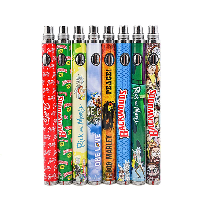 Backwoods twist batteries 1100mah adjustable voltage3.3-3.7-4.3-4.8V with charger preheat battery 510 cartridges battery