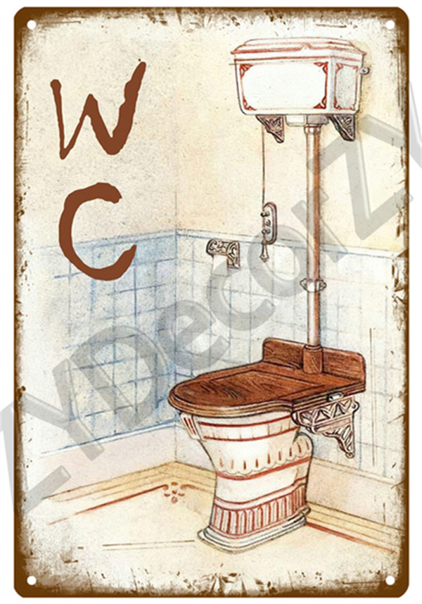 Sinal de metal vintage decoração engraçada decoração banheira lata signo wc banheiro banheiro banheiro banheiro banheiro banheiro parede de decoração personalizada pub tamanho 30x20cm w02