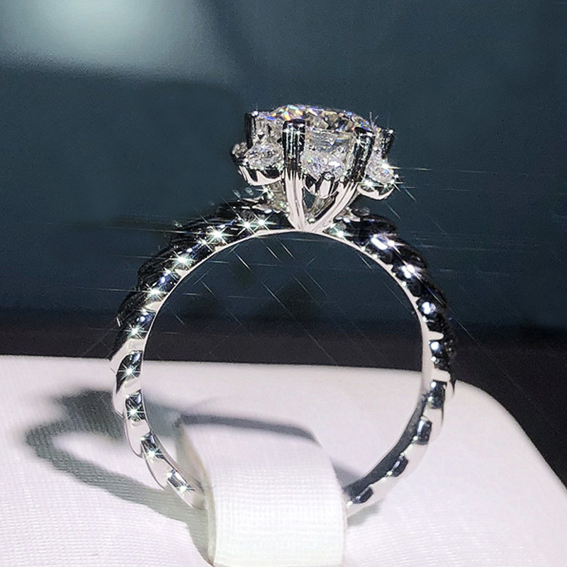 Anello di diamanti da donna Moda Fiocco di neve Anelli di Moissanite Gioielli Anello di fidanzamento matrimoni le donne