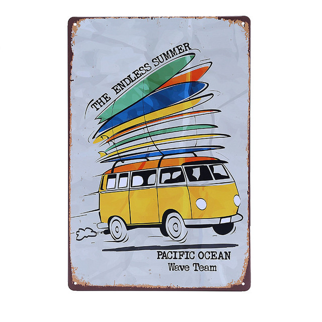 Retro Art Poster Decoração de casa Lata sinal de carro clássico CAMPERVAN CAMPERVAN Sinais de metal de pintura Poster Garage Pub Placa Placa Placa personalizada Tamanho 30x20cm W02