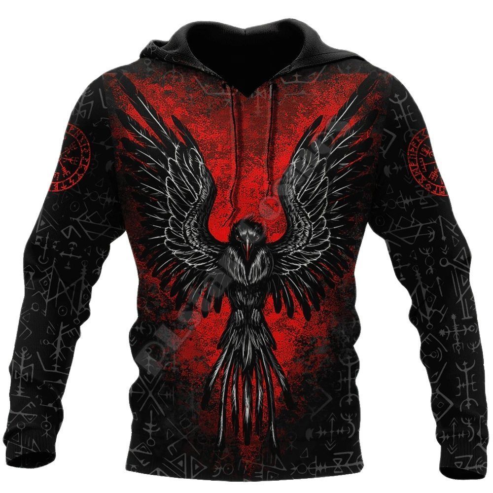 Hoodies للرجال Swefsshirts 2023 الموضة الرجعية الرجال Viking Wolf و Dragon Tattoo 3D في جميع أنحاء Mens Sweatshirt Printed Unisex Long Sleeves 230225