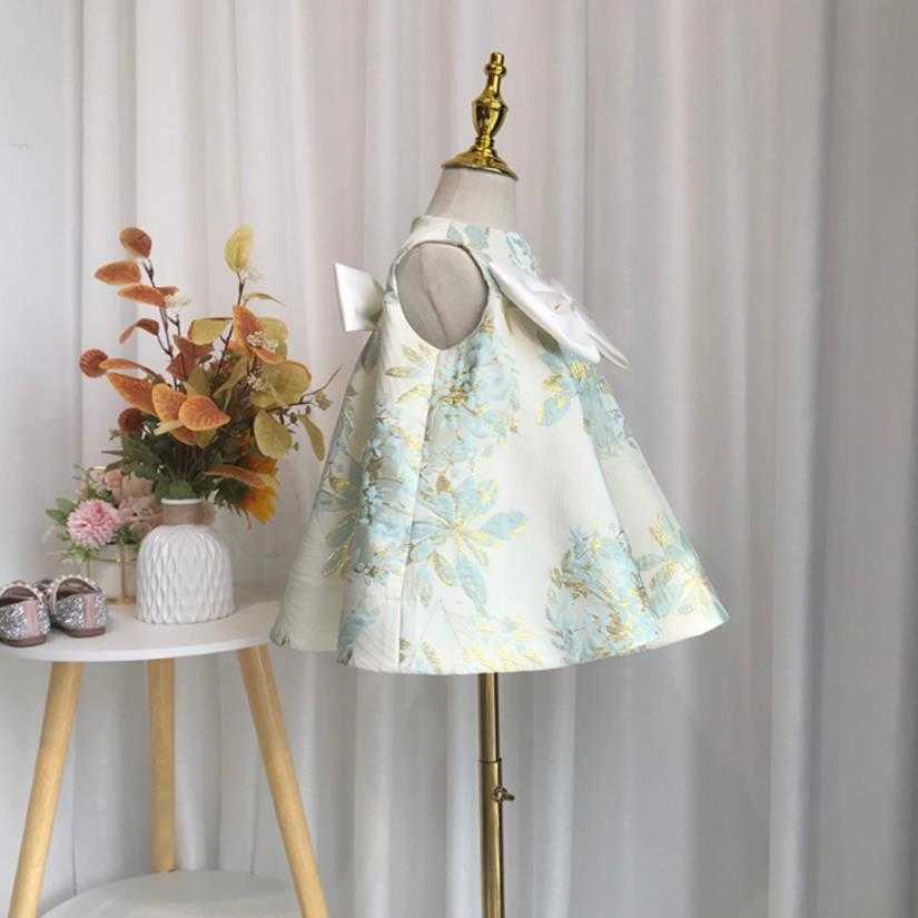 Girl's Dresses Spanish Vintage Lolita Princess Ball Gown Bow Sleeveless Design Infant Birthday Christening Dresses For Girl Easter Eid A1401