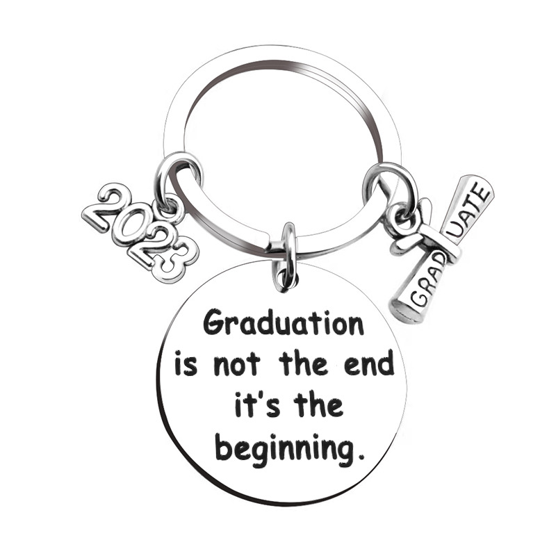 2023 Graduation Keychains Party Favor Rostfritt stål Keychain Pendant Student Graduation Gift Keyring Key Chains 30mm