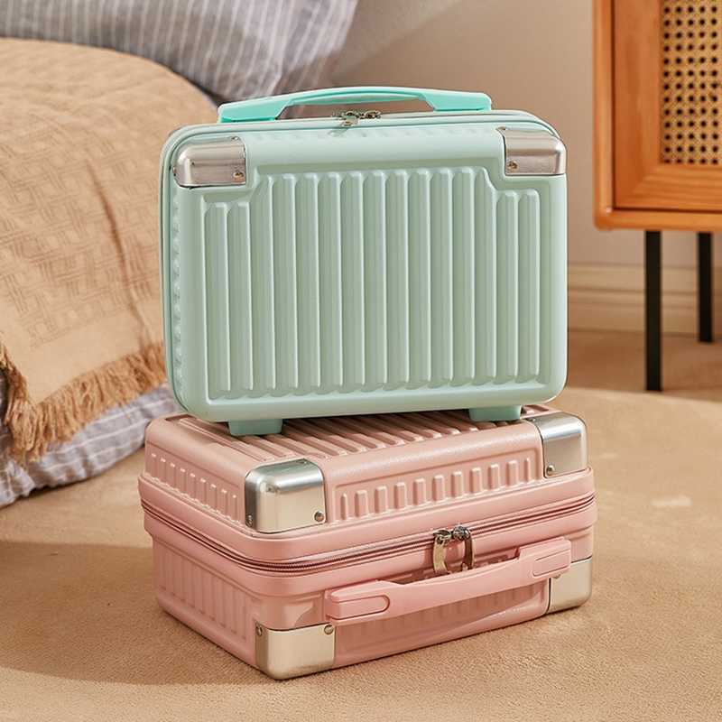 Kosmetische Organizer -Aufbewahrungstaschen D0LF 14 Zoll Multifunktional Lady's Case Travel Hand Gepäck tragbares Traging -Make -up -Beutel Koffer Y2302