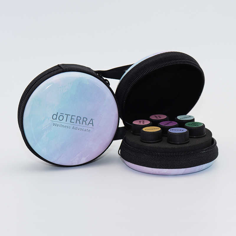 Förvaringspåsar tinplatta eteriskt oljefodral för doterra prov travle väska 1 ml 2 ml 7slots 9 slots eteriska oljeförvaring fall blixtlås arrangör väska y2302