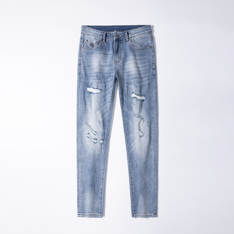 Мужские джинсы весна лето Тонкое Слим подходит европейскому американскому высококачественному бренду маленькие прямые двойные брюки Q9536-2