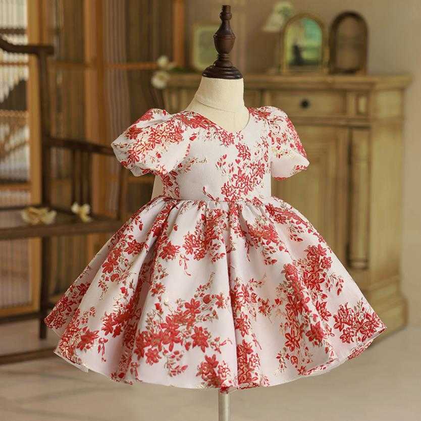 Robes de fille bébé espagnol Lolita princesse robe de bal perles conception anniversaire baptême fête Pâques Eid robes pour filles A2302 W0224