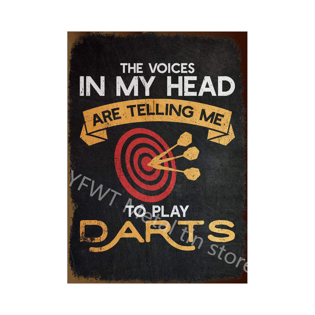 Jeu de fléchettes peinture artistique signe en étain Bullseye affiche en métal art mural moderne plaque de fer Bar Club café casino salle de jeux maison décor personnalisé taille 30X20 cm w02