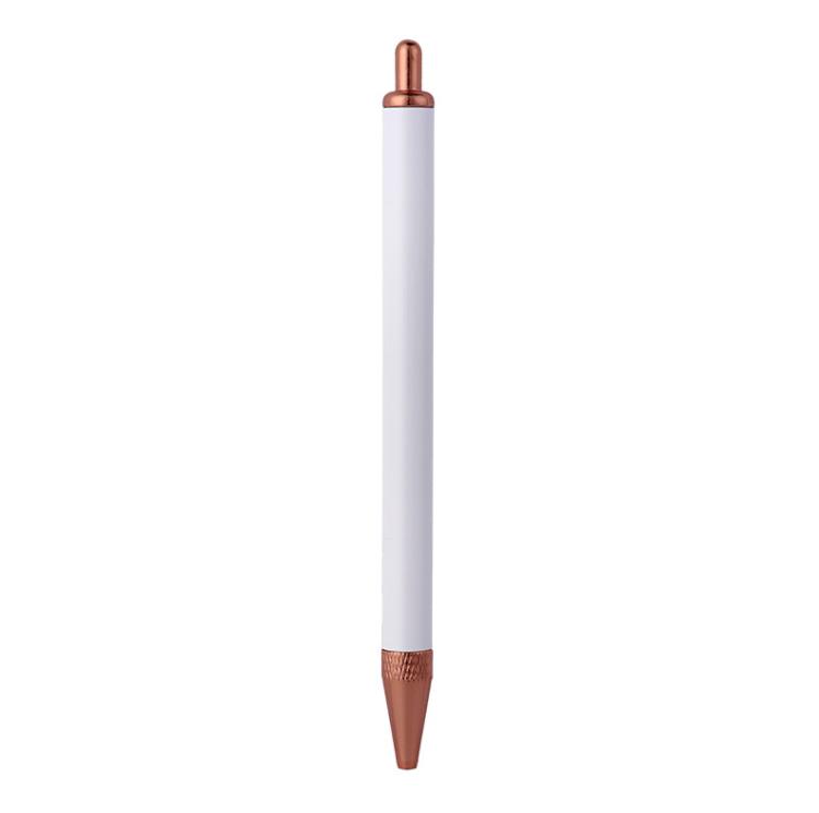 Stylos à bille à Sublimation, transfert de chaleur vierge, matériau en alliage de Zinc blanc, stylo personnalisé, fournitures scolaires et de bureau SN4327