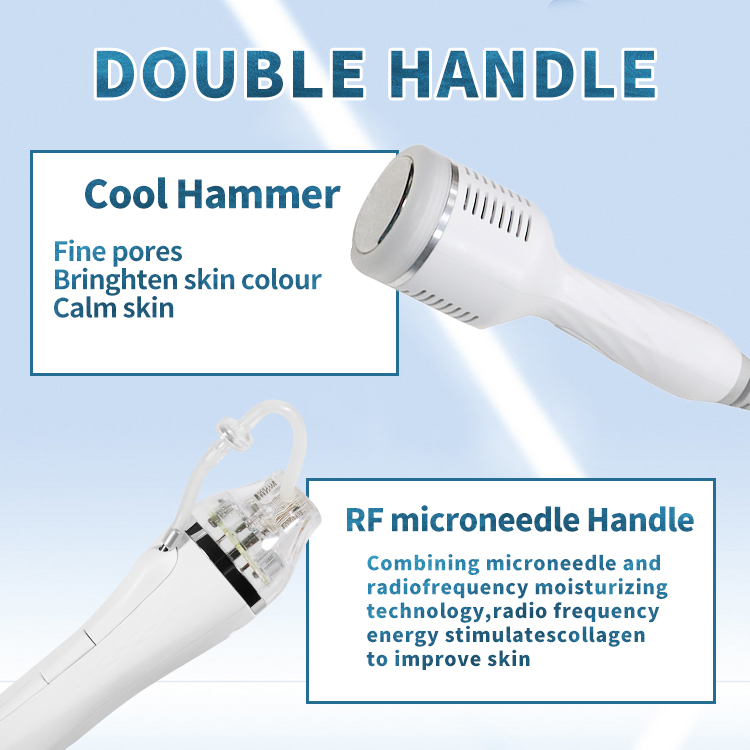 Schoonheidsartikelen 2 in 1 gouden RF fractionele micronedling schoonheid machine met koude hamermachine voor huidverjonging 10 pin 25 pin 64 pin en nano microneedle machine