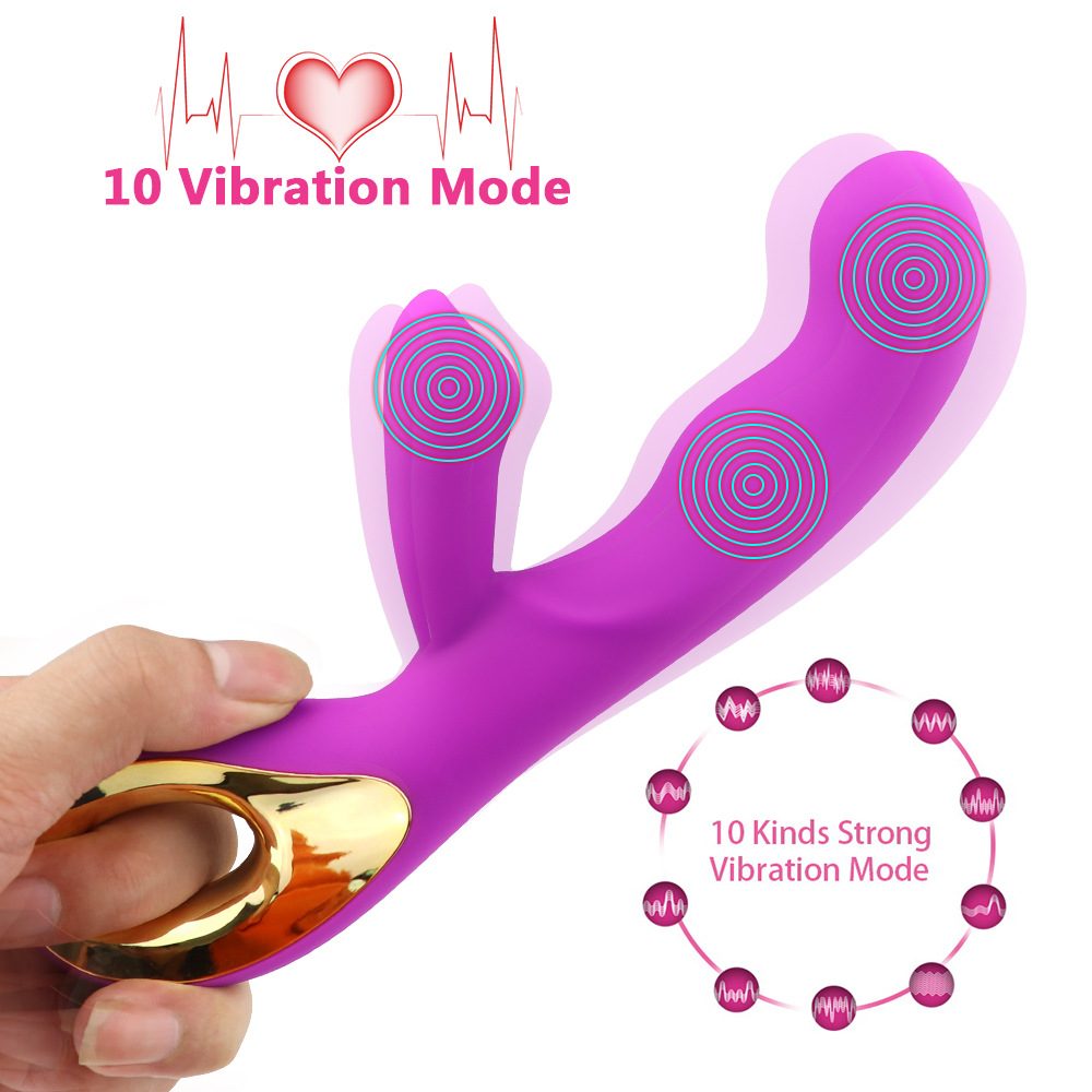Lapin Double vibrateurs gode Charge g-spot Clitoris stimulateur baguette magique jouets sexuels pour les femmes