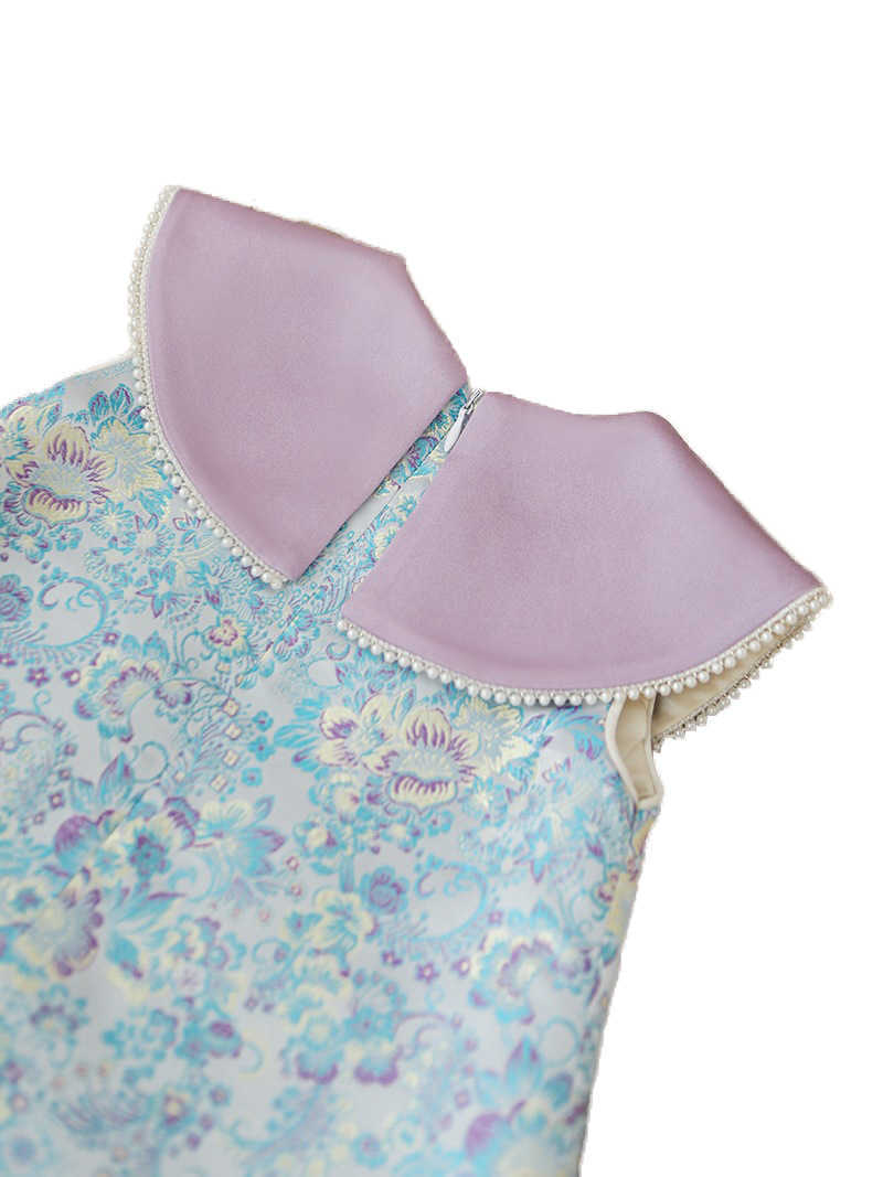 Abiti da ragazza Nuova estate Neonate Vestono Splendido vestito carino Abito da principessa in seta perlata Abito a fiori bambini la festa di compleanno Matrimonio