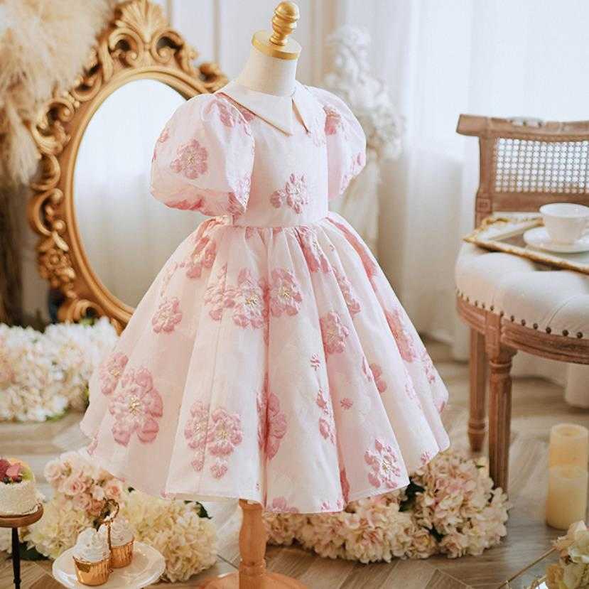 Robes de fille Espagnol nouvelle robe de bal florale bébé Lolita princesse robes infantile anniversaire baptême robes de mariée pour les filles pâques Eid A1555