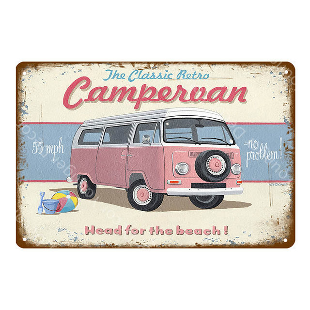 Vintage Home art painting Decor Classic Car Bus Truck Campervan Metal Signs Painting Poster Garage Pub Bar Plate personalized Wall Plaque Size 30X20cm w02