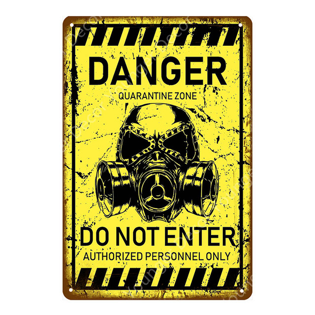 Vintage Zombie Avertissement Étain Signes Danger Signalisation Café Bar Restaurant Boutique Maison Mur Décoratif Suspendu En Métal personnalisé étain Affiche décor Taille 30X20cm w02