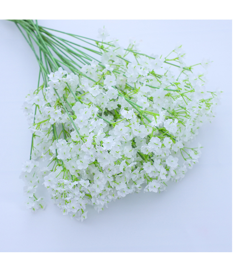 화이트 Babys 호흡 인공 꽃 Gypsophila 플라스틱 꽃 홈 장식 DIY 수요일 파티 장식 가짜 꽃