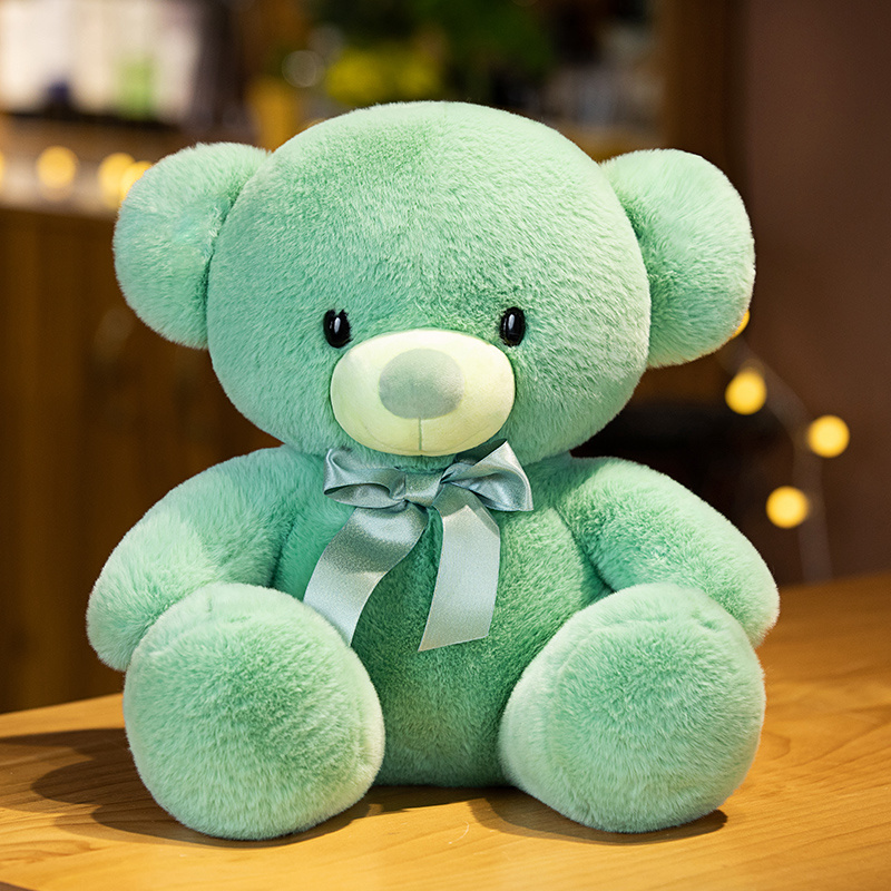 Bonito oso de peluche con pajarita de 35-50CM, muñeco suave de peluche para niños, amantes de los niños, regalo Kawaii, almohada de peluche de Animal