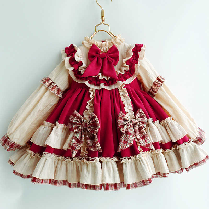 Mädchenkleider, neues Baby-Mädchenkleid, Mädchen-Prinzessin-Lolita-Kleid, langärmliges Kinder-Festzugkleid für Mädchen, Partykleid, Babykleid