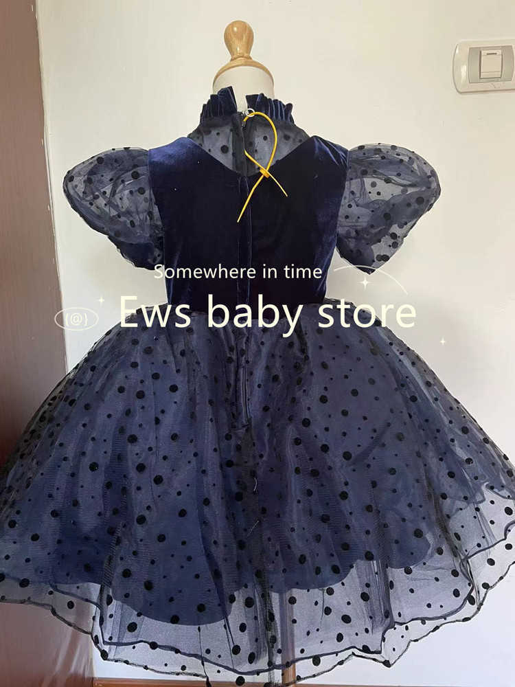 Flickans klänningar baby spanska lolita prinsessor bollklänning knapp design bröllop födelsedagsfest dop klänningar för flickor påsk a1560