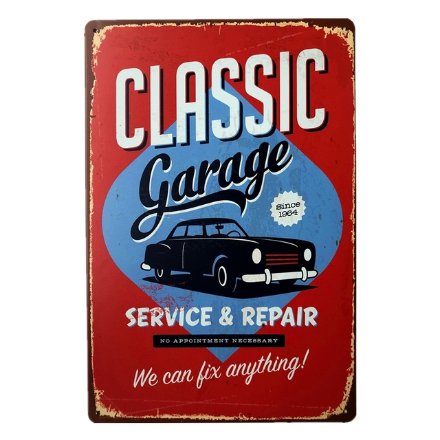 My Garage Art Peinture Vintage En Métal Signes En Étain Papa Garage Gaz Huile Bar Plaque Rustique Art Affiche Homme Cave Plaques Stickers Muraux Pub Décoration Murale Taille 30X20 cm w02