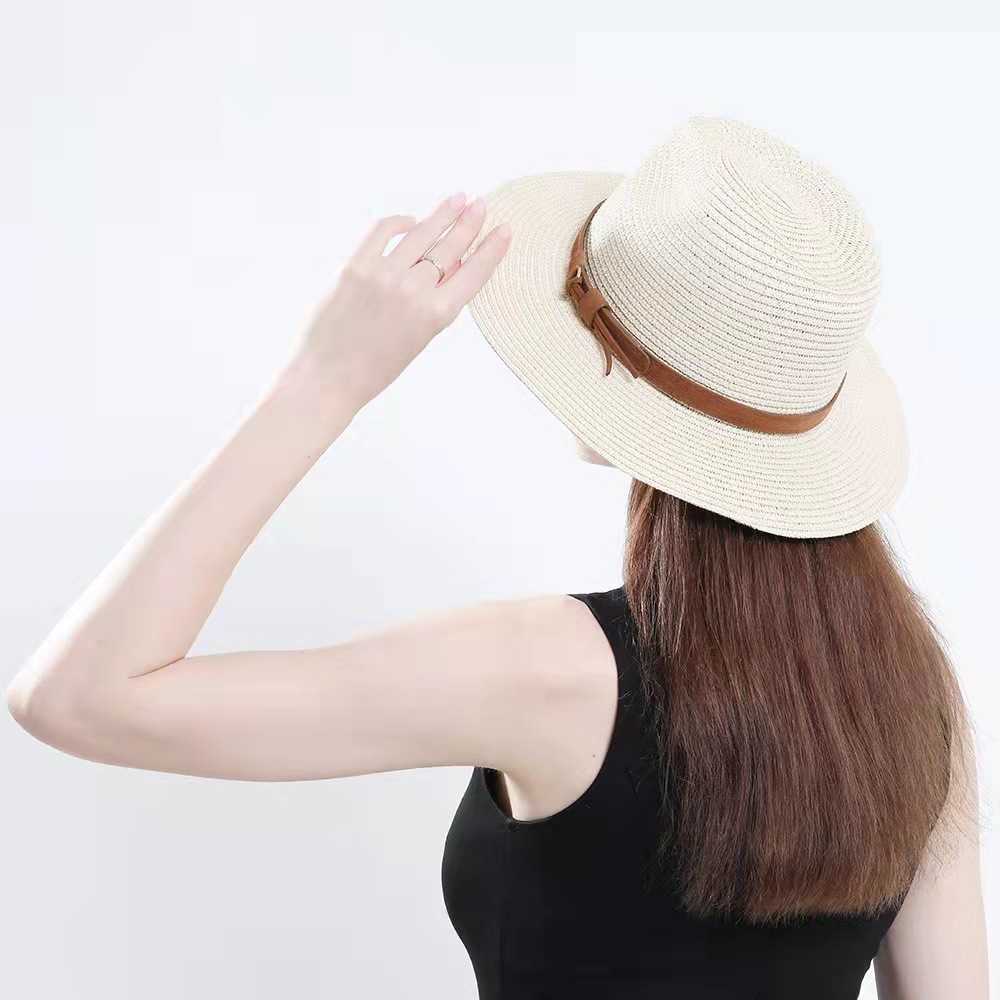Geniş Memlu Şapkalar Visrover basit plaj yaz şapkası kadın rahat açık güneş şapkası kadınlar ağzına kadar siyah kağıt saman kapağı plaj şapkası dropshipping toptan g230227
