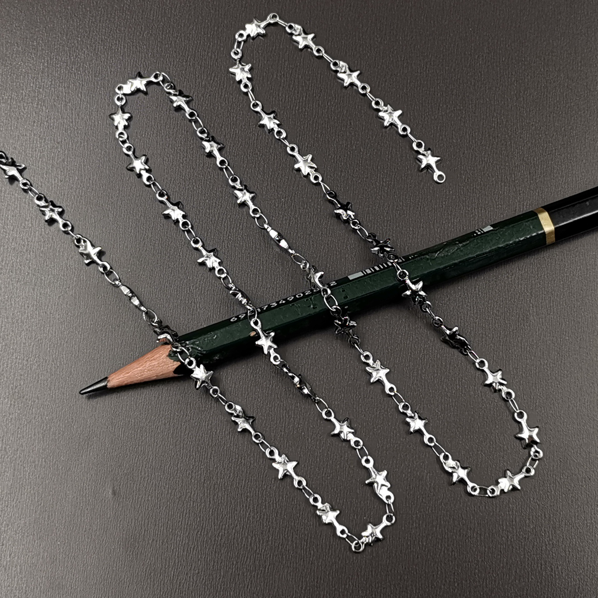 5st 16-28 '' Silver 5mm Star Welded Chain Halsband Rostfritt stål Fashion Link-kedja för män Kvinnor Hög kvalitet