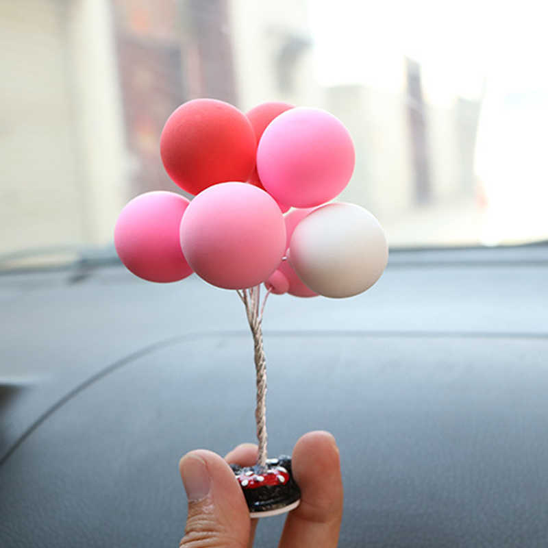 البالونات الملونة الداخلية لطيفة ميني تون الزخارف الإبداعية الزخارف إكسسوارات السيارة للفتيات لوحة القيادة R230228