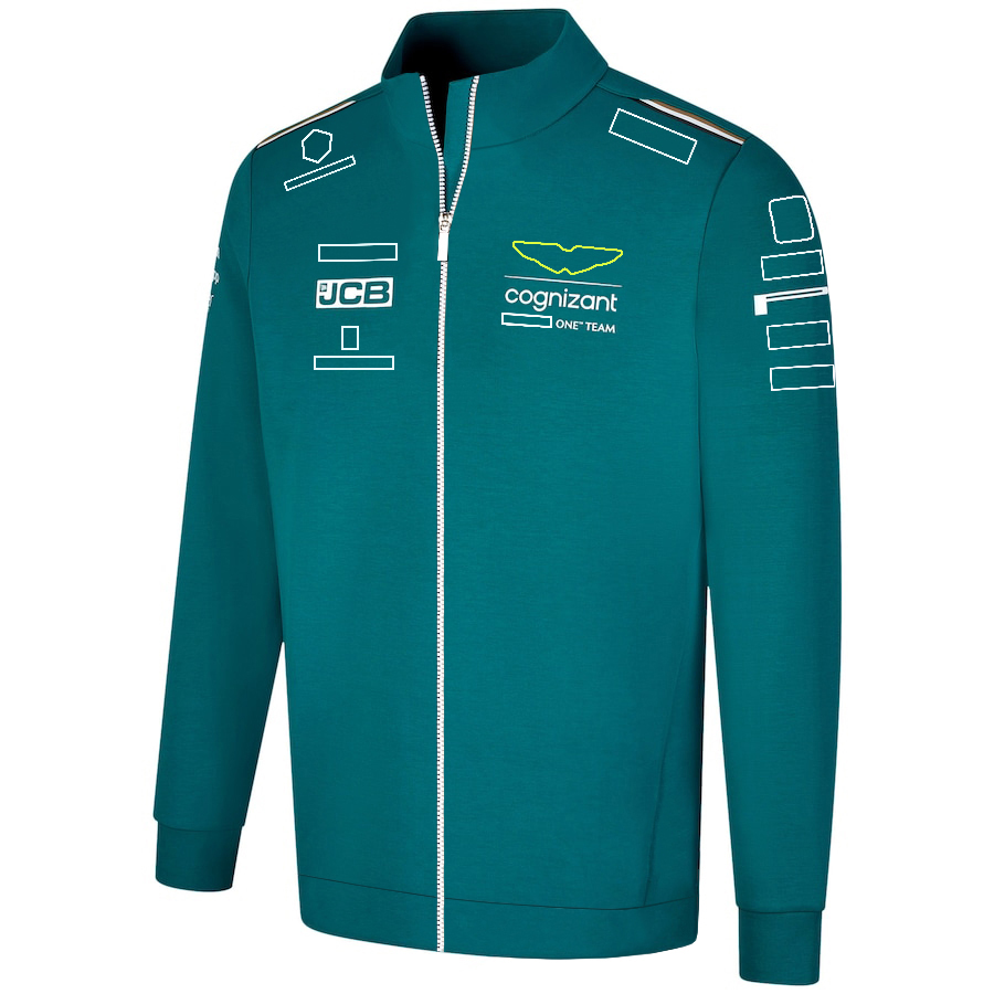 F1 Driver's Jacket 2023 Formel 1 Team Racing Casual Green Zipper Jackets Fans Samma vår- och Autumn Fashion Sweatshirt