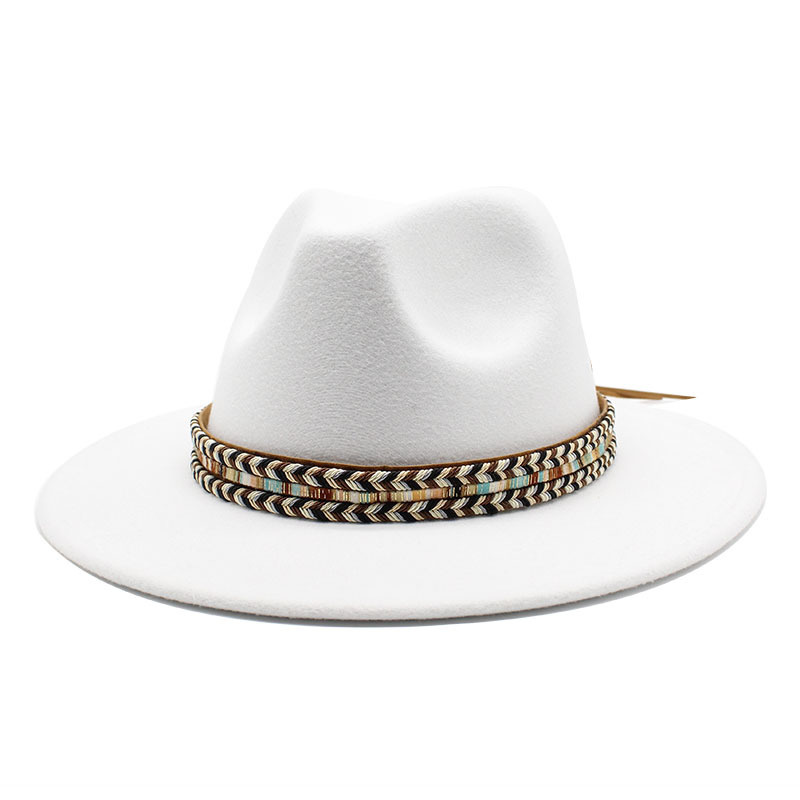 Women's Hat Fedoras heren hoed herfst winter voelde Panama met ketting hoofddeksel zwarte mode kapel strand bruiloft foto casual