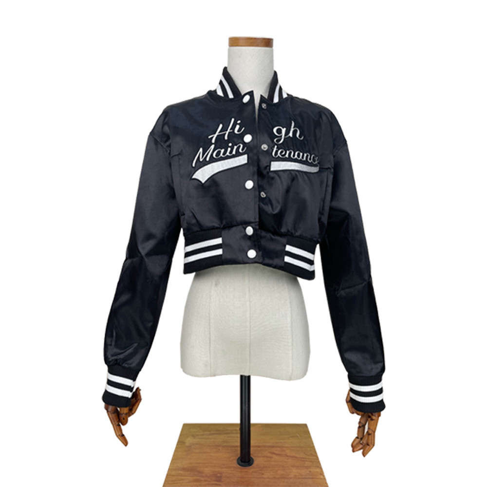 NEW Designer Women Jacket Crop top Button Up All Match Coat 2023 Autumn Winter High Street Overcoat Fashion Motorbike Outerwear Bulk Wholesale Clothing 9369
