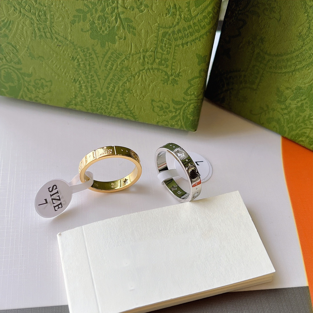 Anello nuziale alla moda e raffinato Anello di design popolare placcato oro 18 carati Accessori di gioielli di qualità classica Amanti selezionati G302y