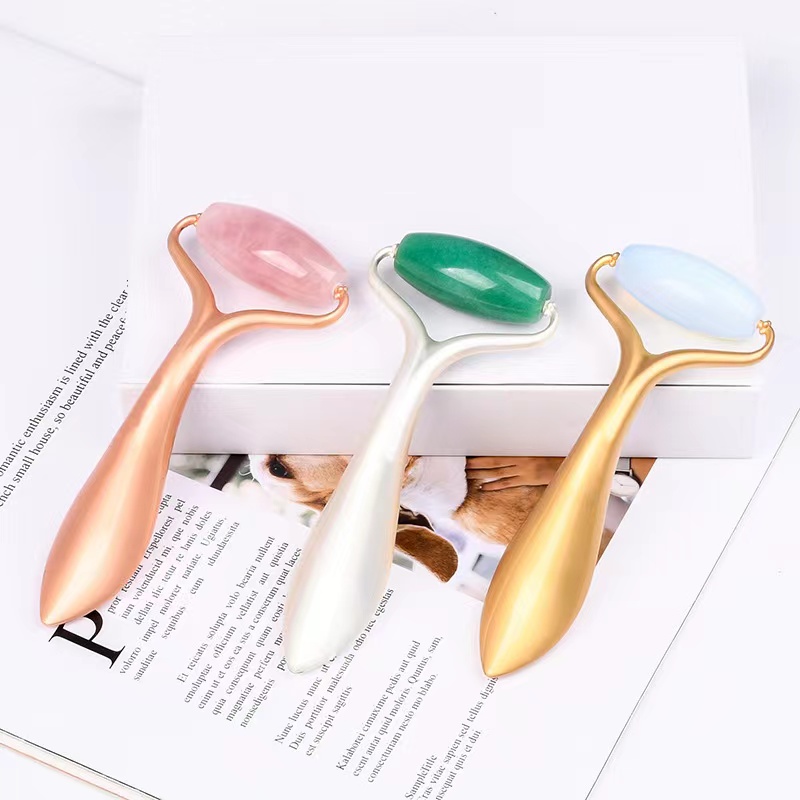 Face Roller Massager Natural Stone Crystal Quartz Jade Eye Massage Skinverzorging Hals Detox Beauty Tool Health Skincare Cosmetic