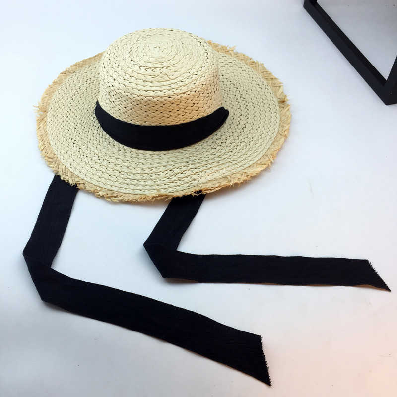 Wide Brim Hats Summer Simple Sunhat Classic Strapping Straw Hat Outdoor Decoration Hat Ladies Sunscreen Beach Hat UV Protect Travel Cap Lady G230227
