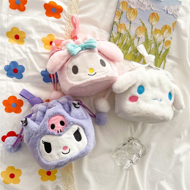 Kuromi Plush Backpacks Cartoon soft Plush toy single-shoulder bags/backpack Stuffed Animals for kids and girls gift E28