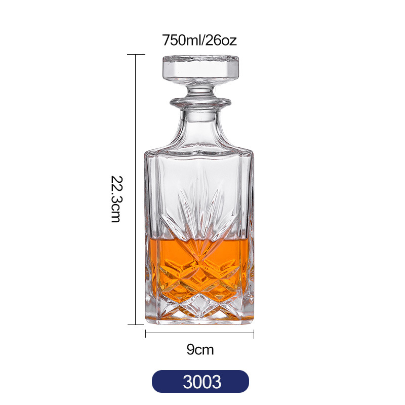 750ml Creative Crystal Square Glasses Bottle Whiskey Vodka Wine Decanter Bottle Whisky Glass Beer Glass Spirits Cup Water Glass